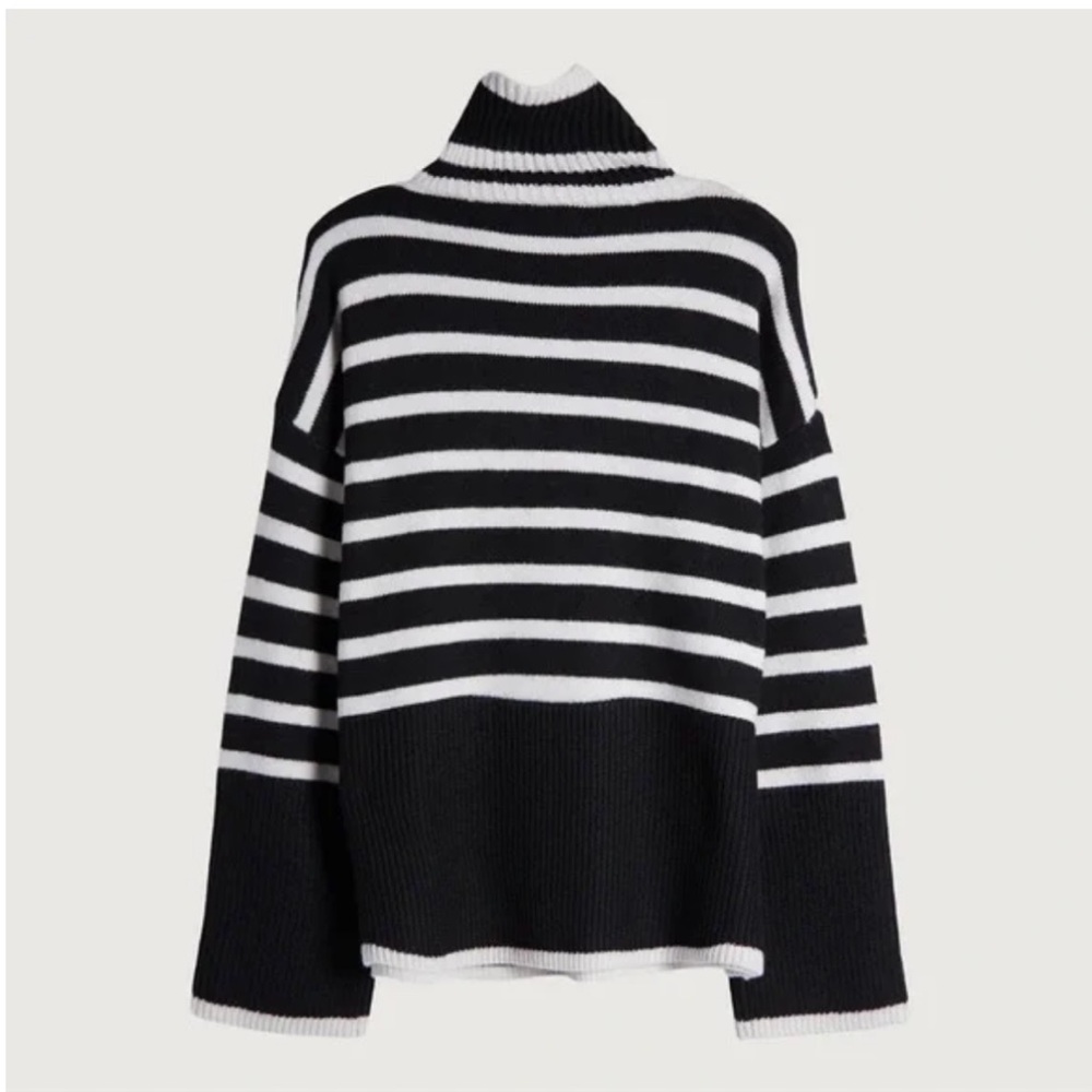 OAK + FORT Striped Turtleneck Sweater